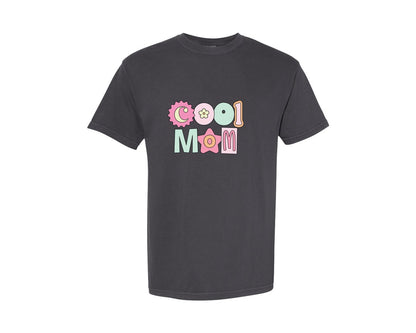 brand:Comfort Colors|color:Graphite|Cool Mom Cut Out Letters Graphic T-Shirt