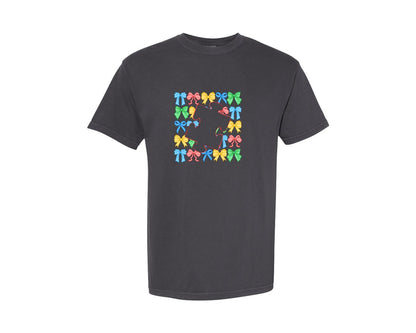 brand:Comfort Colors|color:Graphite|Autism Coquette Preppy Autism Graphic T-Shirt
