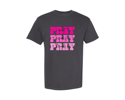 brand:Comfort Colors|color:Graphite|Pray On It Over It Graphic T-Shirt
