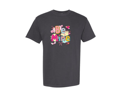 brand:Comfort Colors|color:Graphite|Be Mine Valentine Design Graphic T-Shirt