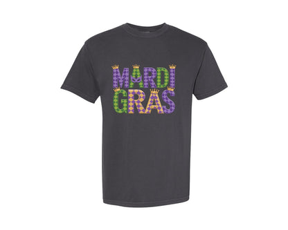 brand:Comfort Colors|color:Graphite|Mardi Gras Festive Des Graphic T-Shirt
