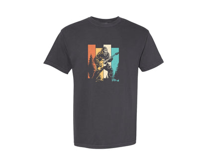 brand:Comfort Colors|color:Graphite|Bigfoot Playing Guitar Graphics T Shirt Graphic T-Shirt