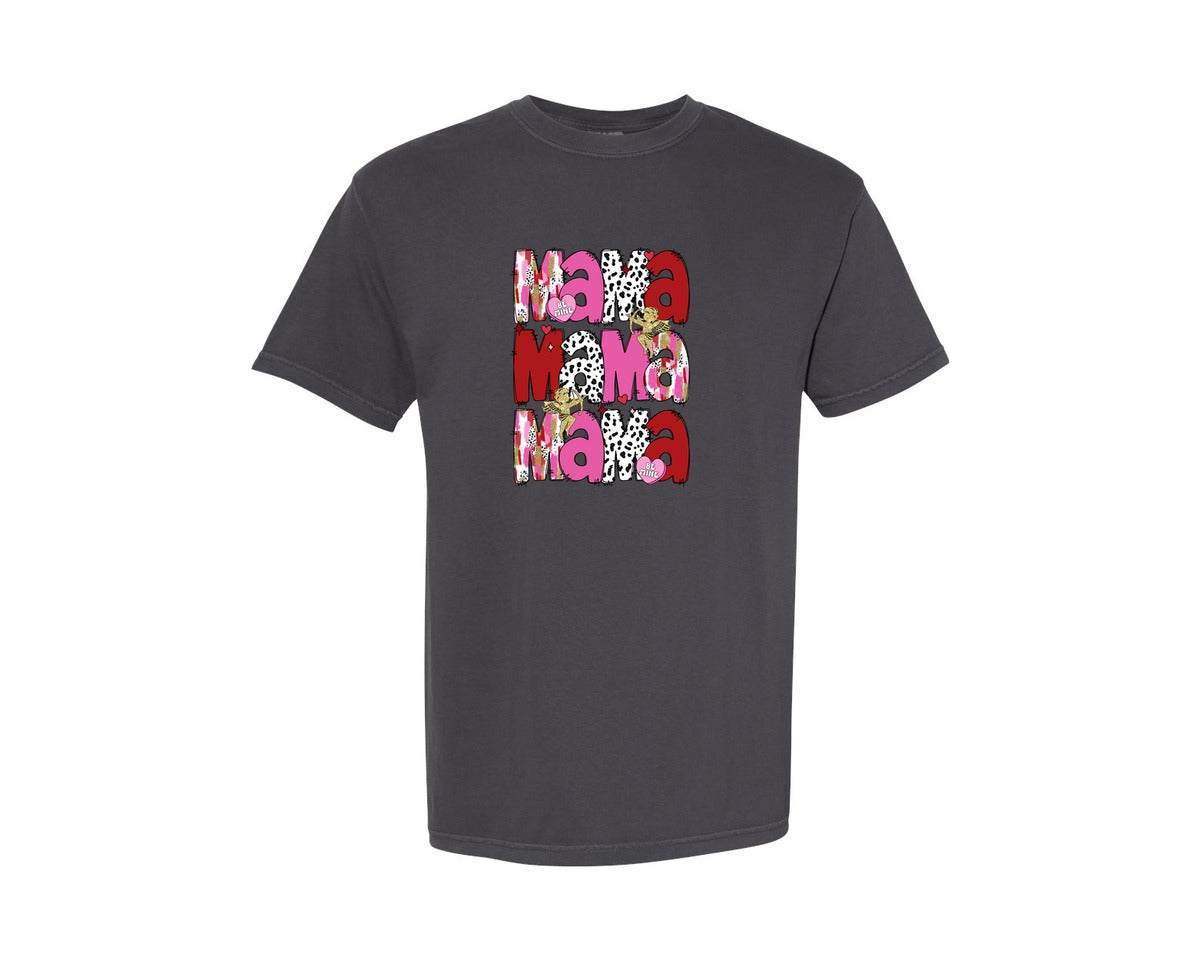 brand:Comfort Colors|color:Graphite|Pink Valentine Mama Valentines Graphic T-Shirt