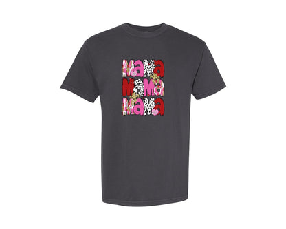 brand:Comfort Colors|color:Graphite|Pink Valentine Mama Valentines Graphic T-Shirt