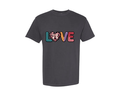 brand:Comfort Colors|color:Graphite|Yarn Crochet Love Valentines Love Graphic T-Shirt