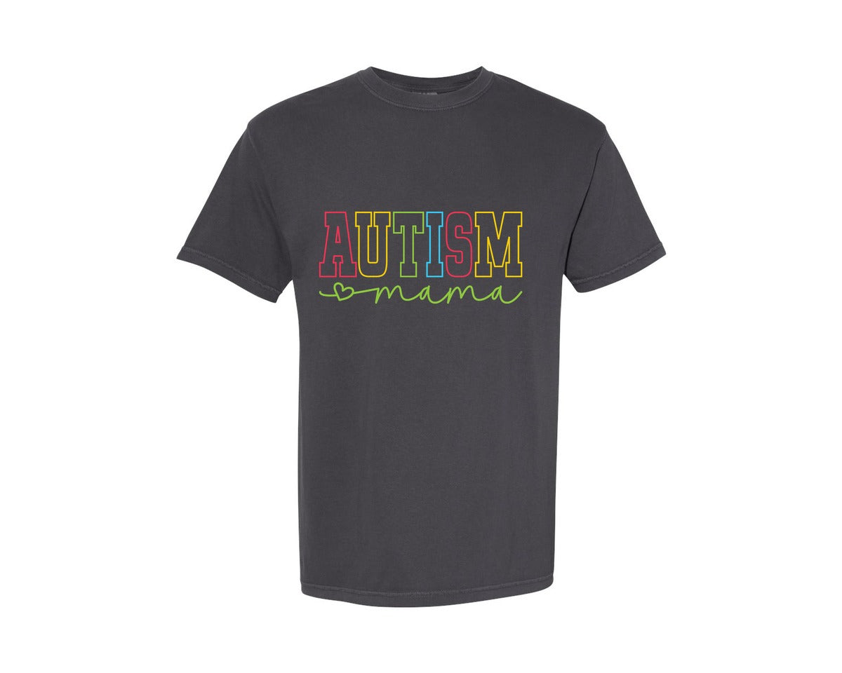 brand:Comfort Colors|color:Graphite|Autism Mama Awareness Graphic T-Shirt