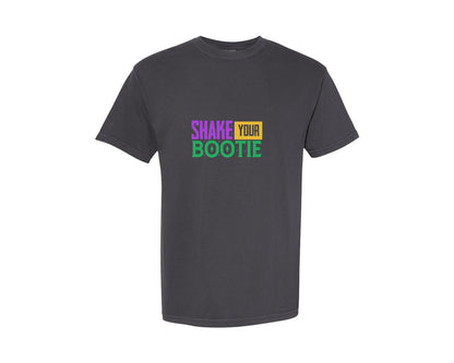 brand:Comfort Colors|color:Graphite|Shake Your Bootie Mardi Gras Graphic T-Shirt
