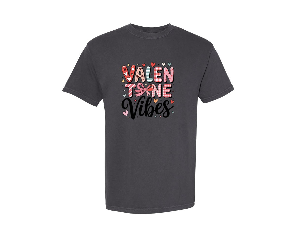 brand:Comfort Colors|color:Graphite|Coquette Valentine Vibes Valentine 4 Graphic T-Shirt