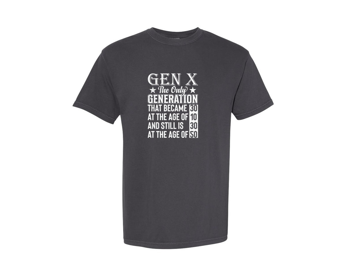 brand:Comfort Colors|color:Graphite|Gen X T Shirt Design Gen X Graphic T-Shirt