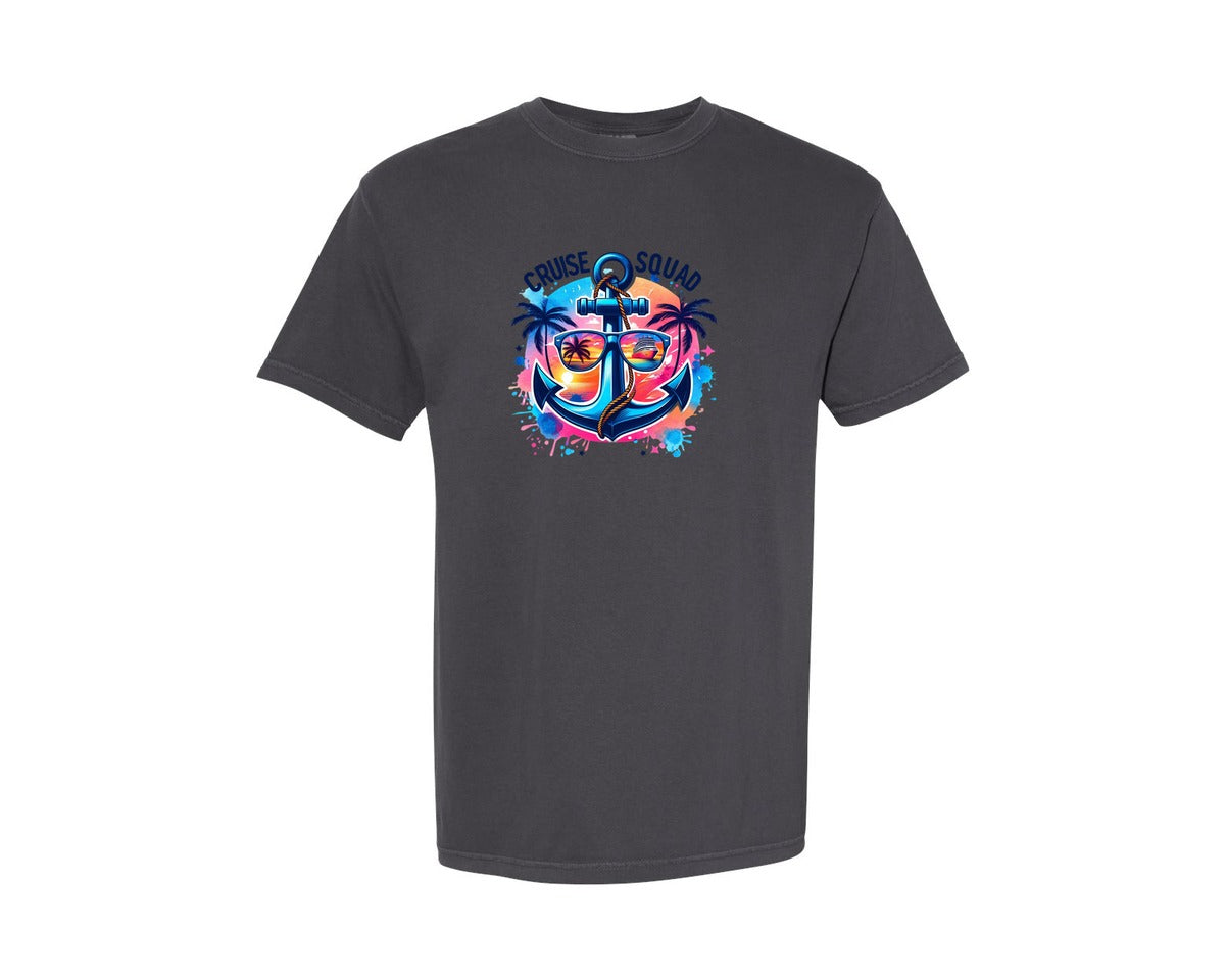 brand:Comfort Colors|color:Graphite|Anchor Cruise Ship Cruise Squad Graphic T-Shirt