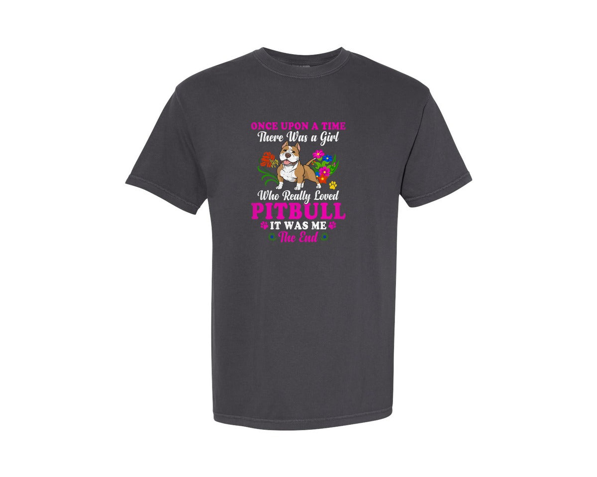 brand:Comfort Colors|color:Graphite|Pitbull Dog Mom T Shirt Design Graphic T-Shirt