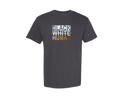 brand:Comfort Colors|color:Graphite|Black White Human Equality Black Pride Graphic T-Shirt
