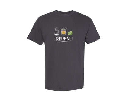 brand:Comfort Colors|color:Graphite|Repeat Tequila Funny Tequila Graphic T-Shirt