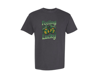 brand:Comfort Colors|color:Graphite|Feeling Lucky 67 Design Graphic T-Shirt