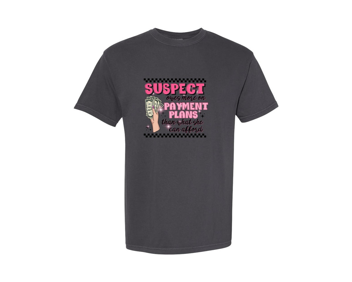brand:Comfort Colors|color:Graphite|Suspect 2 Graphic T-Shirt