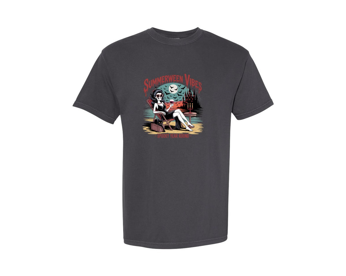 brand:Comfort Colors|color:Graphite|Summerween Spooky Year Round Graphic T-Shirt