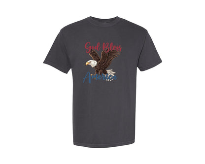 brand:Comfort Colors|color:Graphite|Good Bless America T Shirt Design 2 Graphic T-Shirt