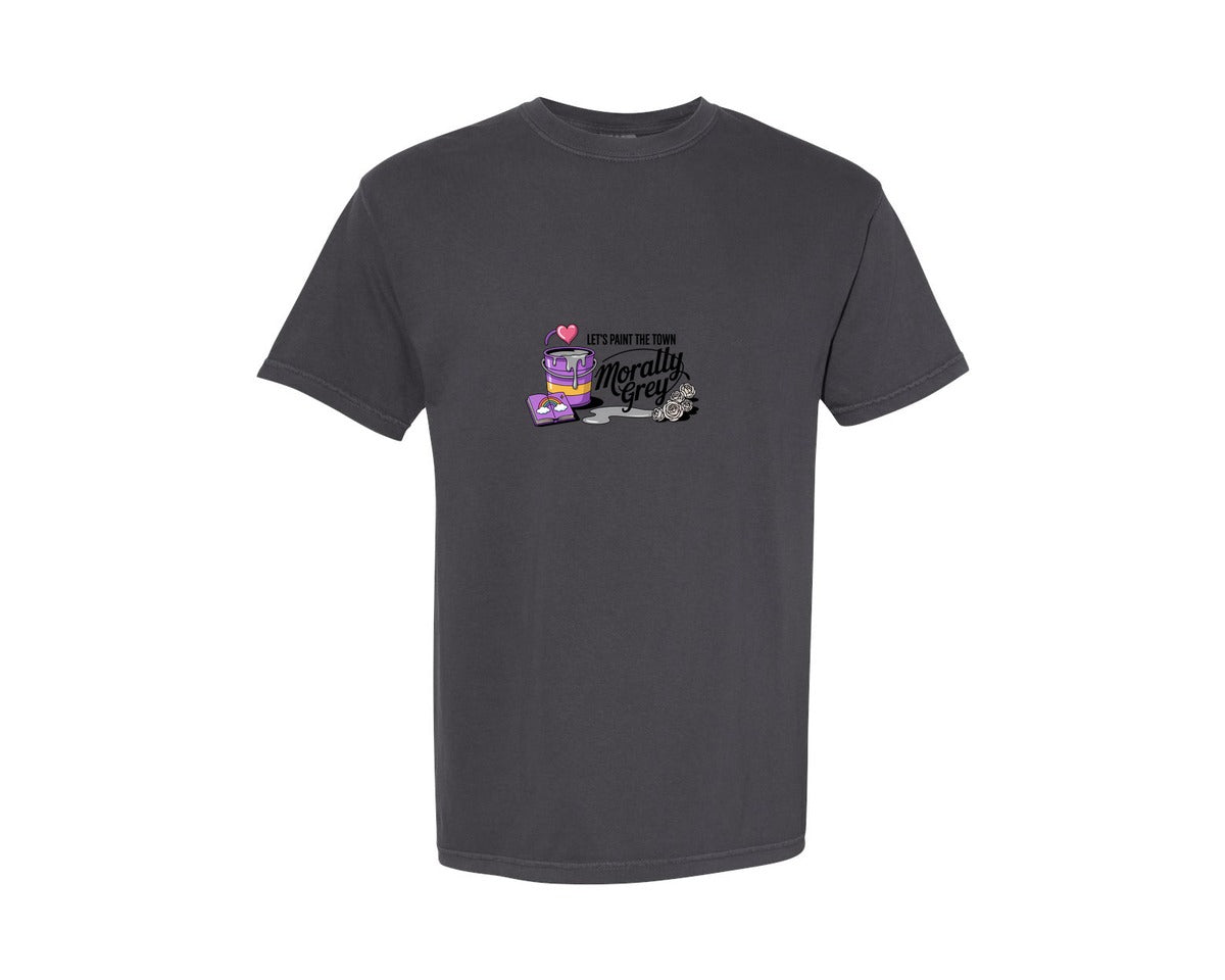 brand:Comfort Colors|color:Graphite|Morally Grey Rainbow Goth Style Graphic T-Shirt