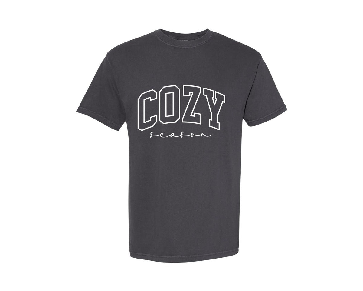 brand:Comfort Colors|color:Graphite|Cozy Season Thanksgiving 14 Graphic T-Shirt