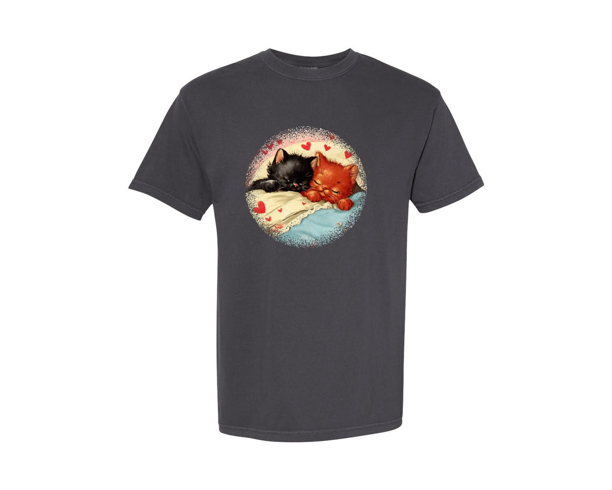 brand:Comfort Colors|color:Graphite|Vintage Valentine Round Tshirt 25 Graphic T-Shirt