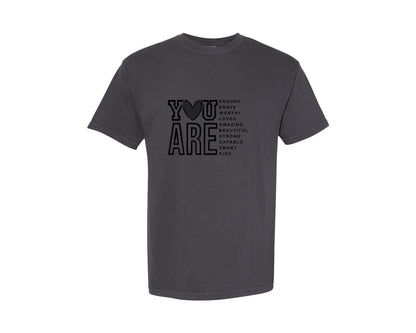 brand:Comfort Colors|color:Graphite|You Are Inspirational Self Love Graphic T-Shirt