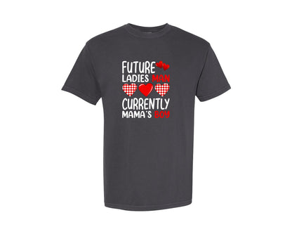 brand:Comfort Colors|color:Graphite|Valentines Day Boy Cute Ladies Man Mama Graphic T-Shirt