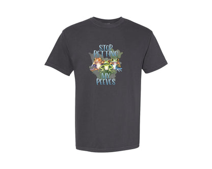 brand:Comfort Colors|color:Graphite|Sarcastic Petting My Peeves Funny Frog Graphic T-Shirt