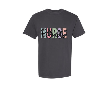 brand:Comfort Colors|color:Graphite|Peds Nurse Picu Pediatric Nurse Graphic T-Shirt