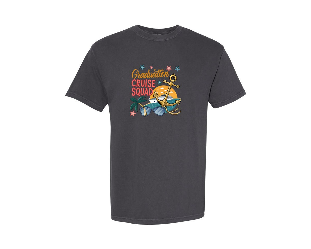 brand:Comfort Colors|color:Graphite|Graduation Cruise Squad Cruise Ship Graphic T-Shirt