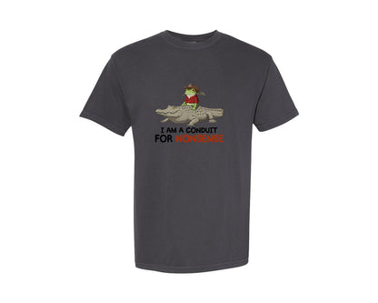 brand:Comfort Colors|color:Graphite|I Am A Conduit For Nonsense Frog And All Graphic T-Shirt