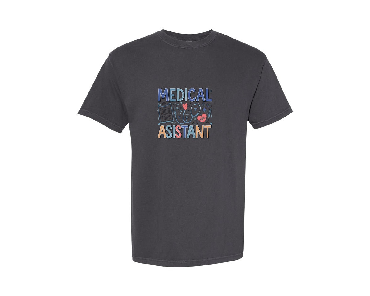 brand:Comfort Colors|color:Graphite|Medical Assistant 7 Graphic T-Shirt