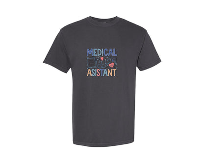 brand:Comfort Colors|color:Graphite|Medical Assistant 7 Graphic T-Shirt