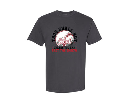 brand:Comfort Colors|color:Graphite|Funny Baseball Thou Shall Not Steal Graphic T-Shirt