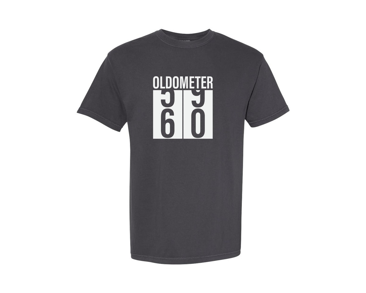 brand:Comfort Colors|color:Graphite|Oldometer 60 Birthday T Shirt Graphic T-Shirt