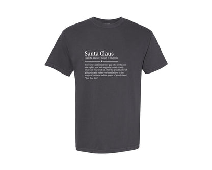 brand:Comfort Colors|color:Graphite|Santa Claus Definition Poster Template Graphic T-Shirt