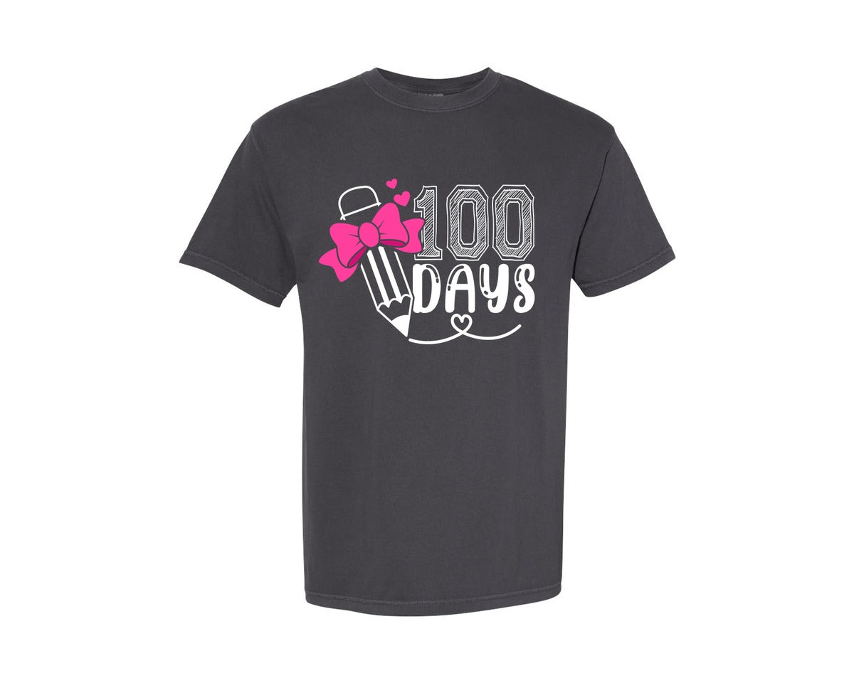 brand:Comfort Colors|color:Graphite|100 Days Of School 100Th Day Graphic T-Shirt