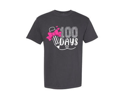 brand:Comfort Colors|color:Graphite|100 Days Of School 100Th Day Graphic T-Shirt