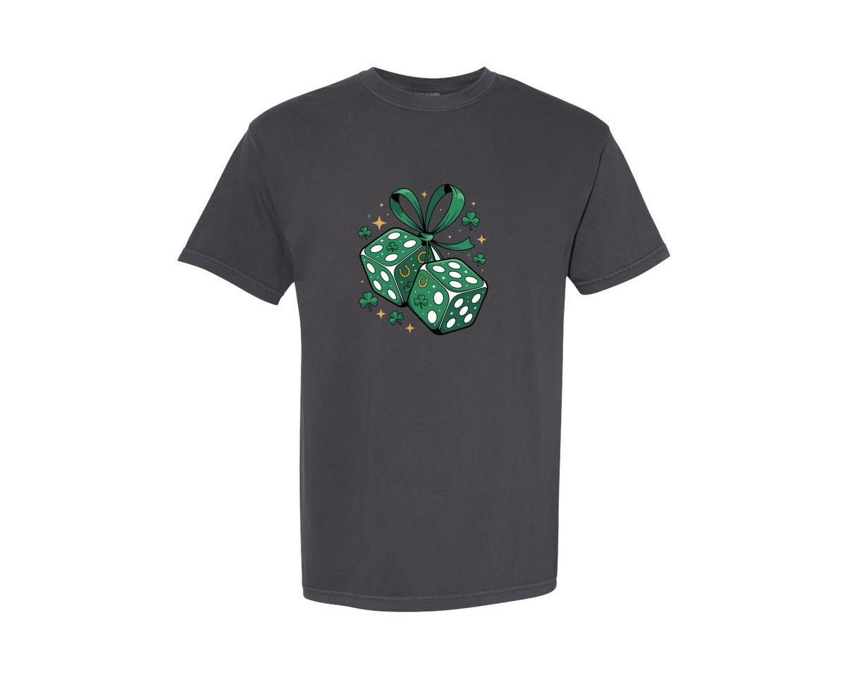 brand:Comfort Colors|color:Graphite|Lucky Dice F09F8D80 Graphic T-Shirt