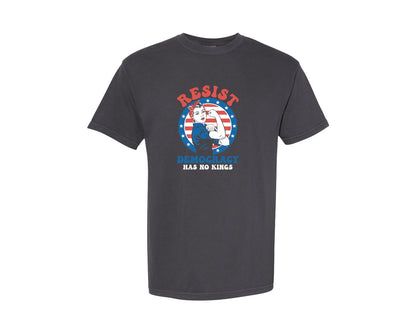 brand:Comfort Colors|color:Graphite|Resist Democracy Has No Kings Shirt Graphic T-Shirt