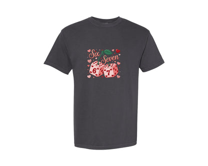 brand:Comfort Colors|color:Graphite|Preppy Valentine 67 Six Seven Graphic T-Shirt