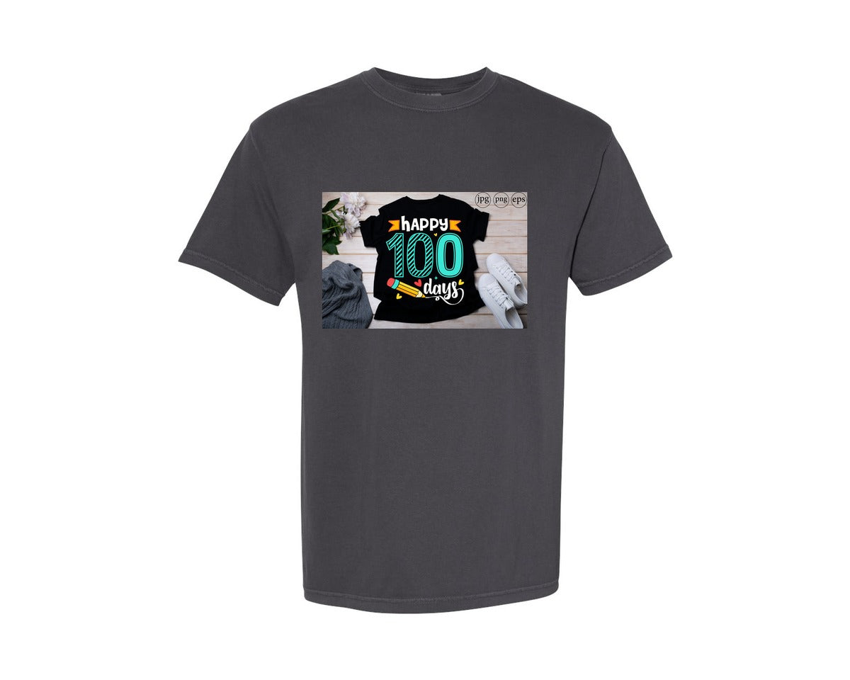 brand:Comfort Colors|color:Graphite|100 Days Of School Shirt 10 Graphic T-Shirt
