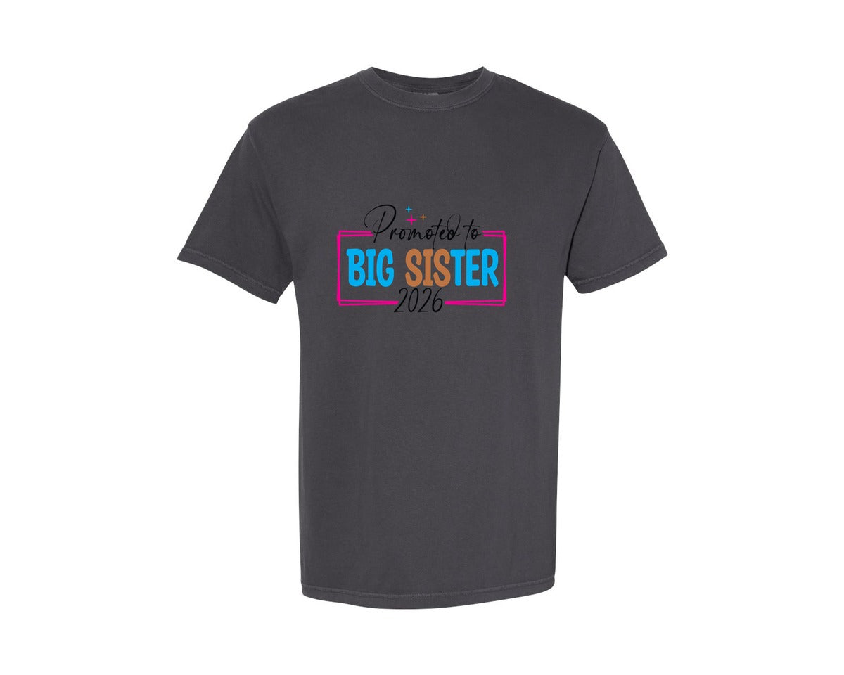 brand:Comfort Colors|color:Graphite|Promoted To Big Sister 62 Graphic T-Shirt