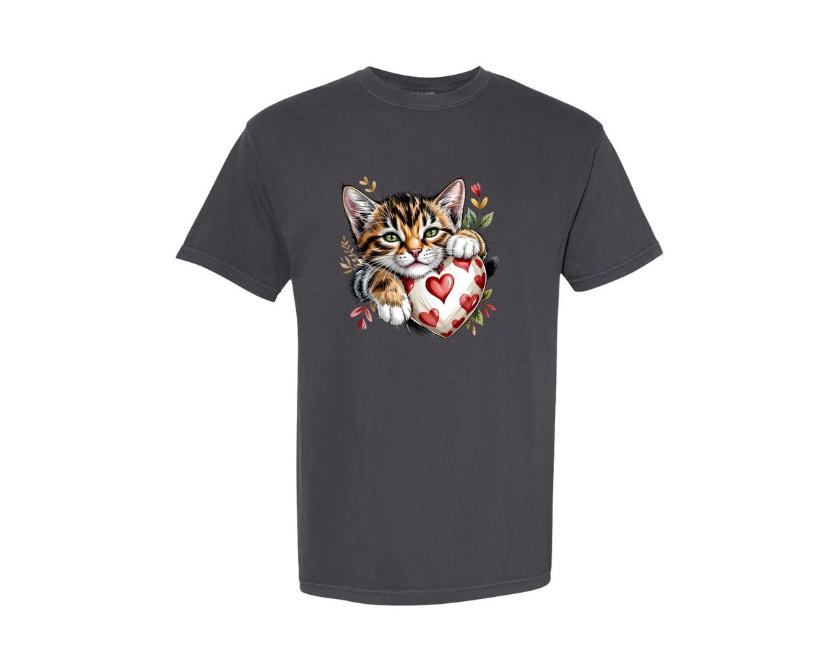 brand:Comfort Colors|color:Graphite|Sweet Cat Art Kitten Pet Lover Graphic T-Shirt