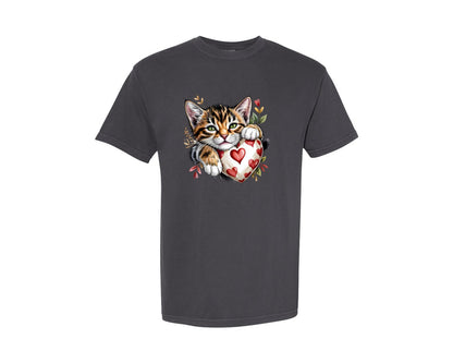 brand:Comfort Colors|color:Graphite|Sweet Cat Art Kitten Pet Lover Graphic T-Shirt