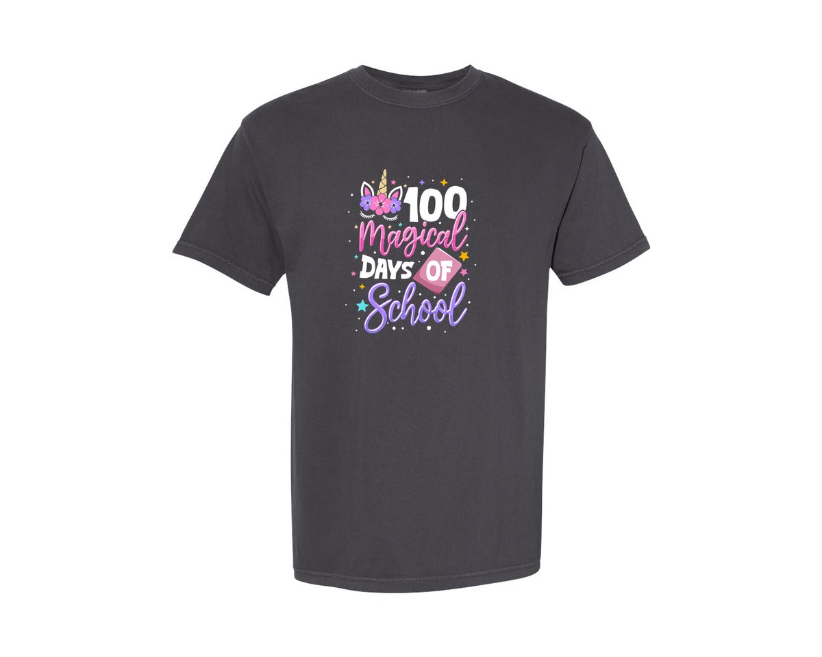 brand:Comfort Colors|color:Graphite|100 Days Of School Graphic T-Shirt