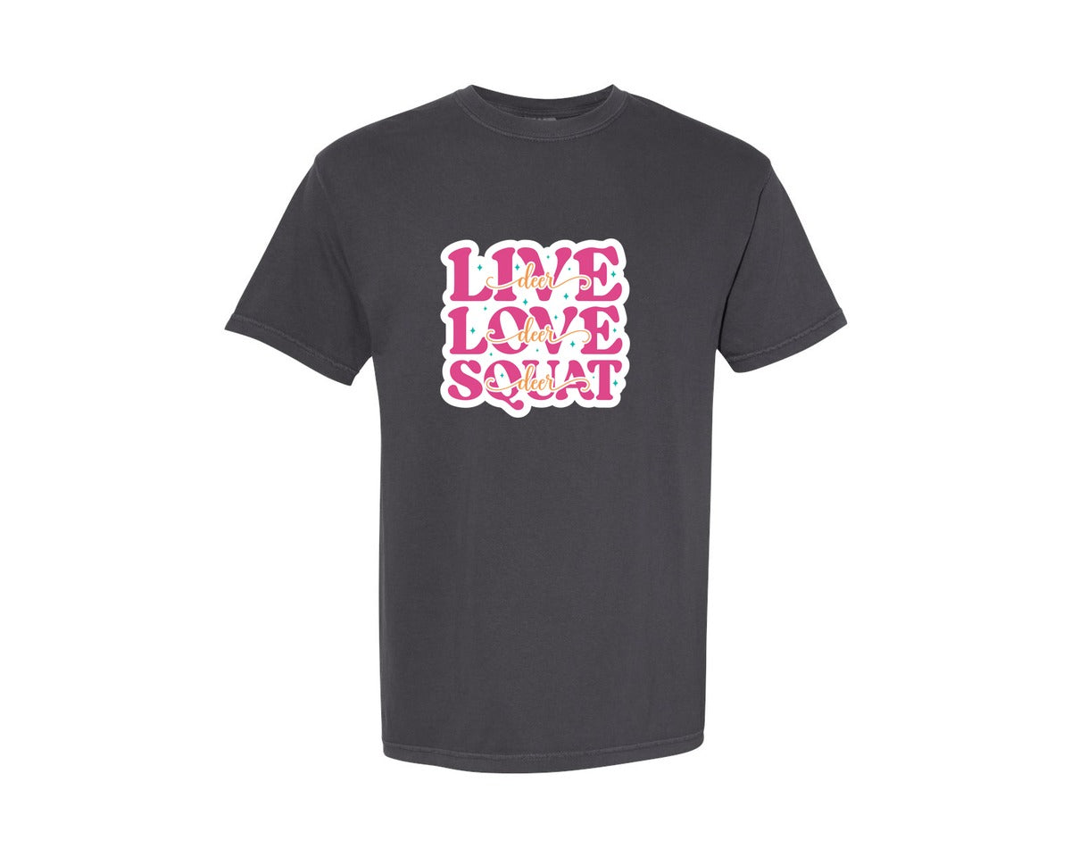 brand:Comfort Colors|color:Graphite|Workout Motivational Sticker Graphic T-Shirt