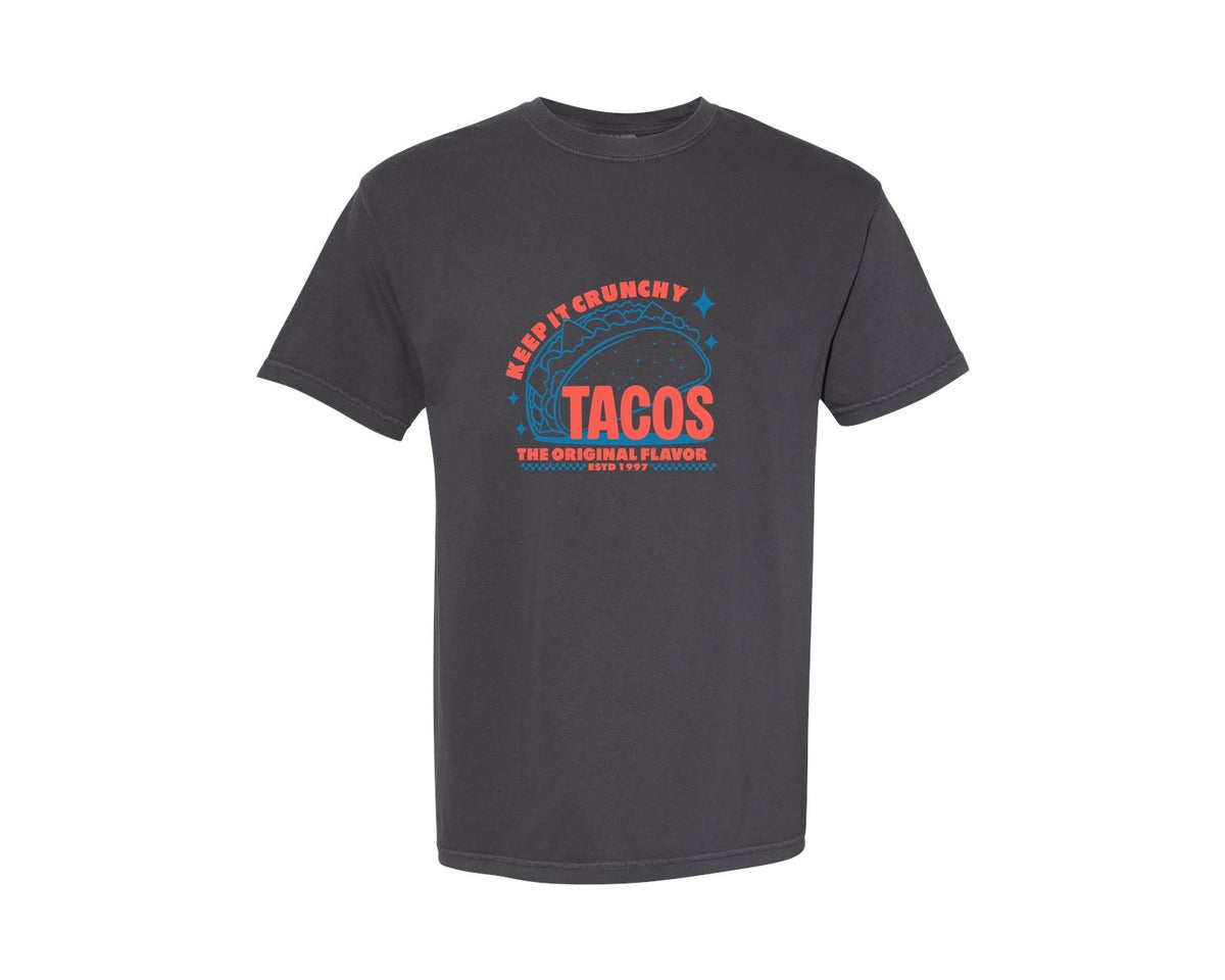 brand:Comfort Colors|color:Graphite|Retro Taco Illustration Print Design Graphic T-Shirt