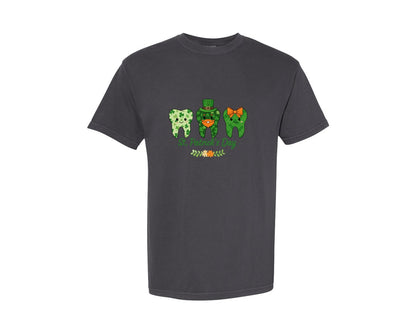 brand:Comfort Colors|color:Graphite|St Patricks Teeth Dentist Graphic T-Shirt