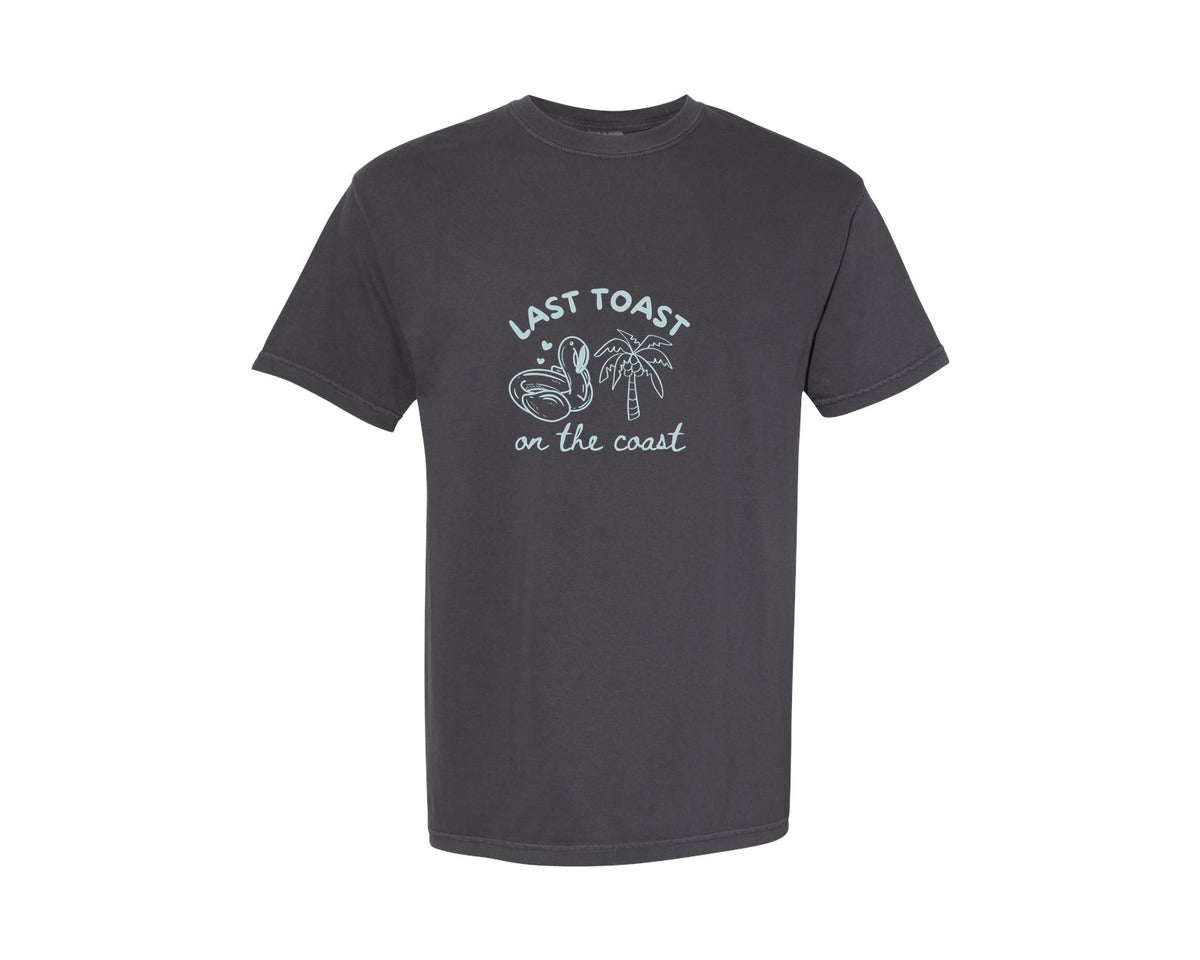 brand:Comfort Colors|color:Graphite|Last Toast On The Coast Bachelorette 2 Graphic T-Shirt