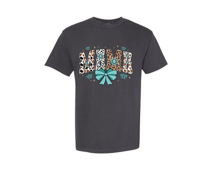 brand:Comfort Colors|color:Graphite|Western Mama Blue Coquette Graphic T-Shirt